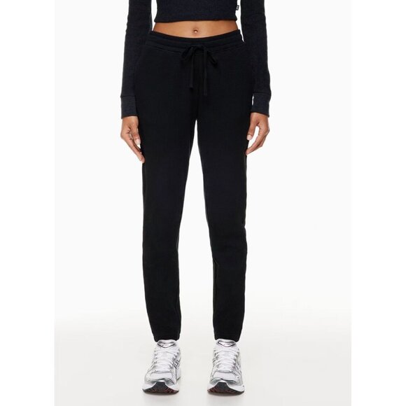 Aritzia TNA Black Cotton Waffle Knit Jogger Pants Sweatpants, Size M - Picture 10 of 13